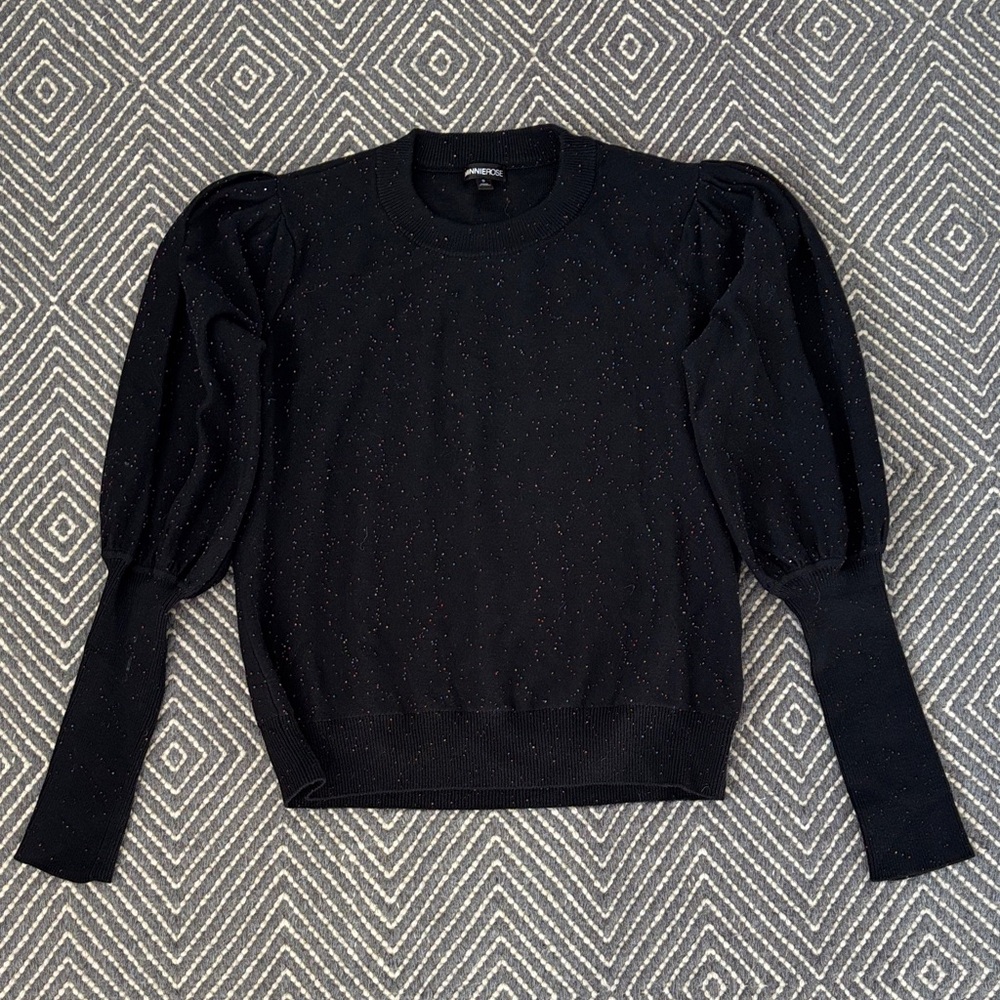 Minnie Rose dark navy Sweater with glitter detail sz S
